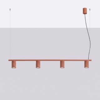 Sollux Lighting Żyrandol KARBON 4 ochra czerwona