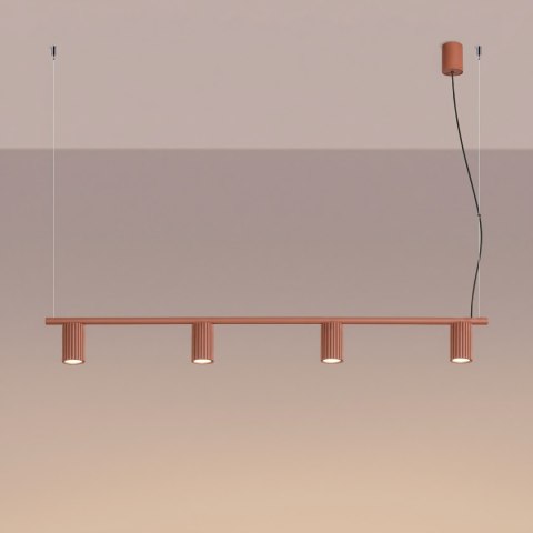Sollux Lighting Żyrandol KARBON 4 ochra czerwona