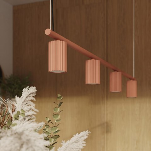 Sollux Lighting Żyrandol KARBON 4 ochra czerwona