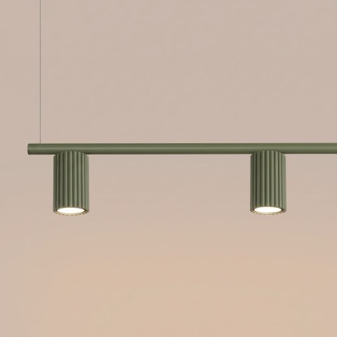 Sollux Lighting Żyrandol KARBON 4 zielona oliwka