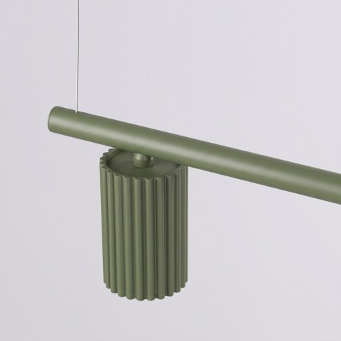 Sollux Lighting Żyrandol KARBON 4 zielona oliwka