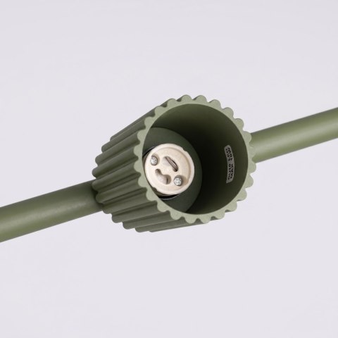 Sollux Lighting Żyrandol KARBON 4 zielona oliwka