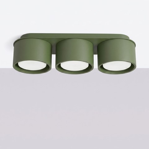 Sollux Lighting Plafon MODO 3 zielona oliwka Gx53