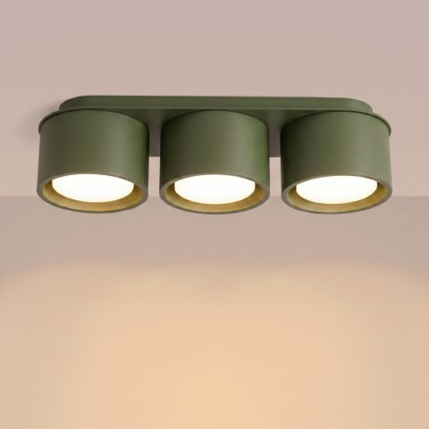 Sollux Lighting Plafon MODO 3 zielona oliwka Gx53