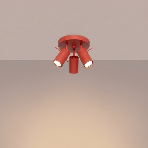 Sollux Lighting Plafon RING 3P czerwony