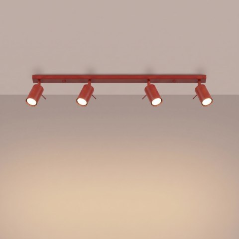 Sollux Lighting Plafon RING 4L czerwony