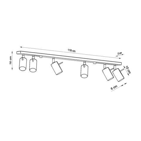 Sollux Lighting Plafon RING 6L żółty
