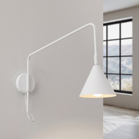 Sollux Lighting Kinkiet NOX 1 biały z włącznikiem