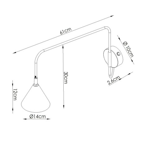 Sollux Lighting Kinkiet NOX 1 biały z włącznikiem