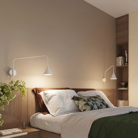 Sollux Lighting Kinkiet NOX 1 biały z włącznikiem