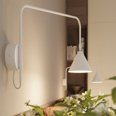 Sollux Lighting Kinkiet NOX 1 biały z włącznikiem
