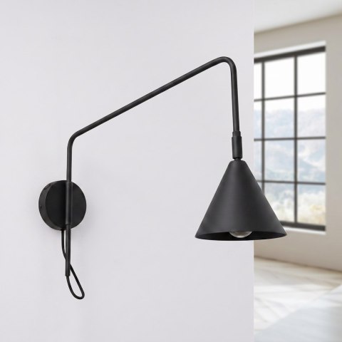 Sollux Lighting Kinkiet NOX 1 czarny z włącznikiem
