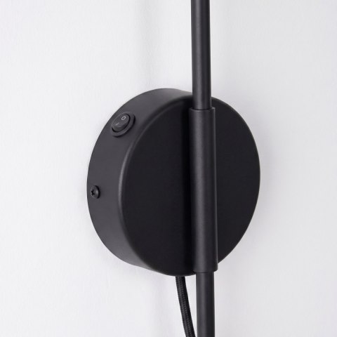 Sollux Lighting Kinkiet NOX 1 czarny z włącznikiem