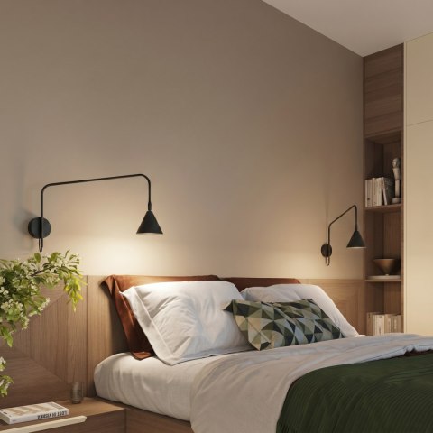 Sollux Lighting Kinkiet NOX 1 czarny z włącznikiem