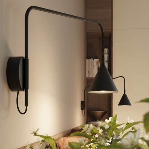 Sollux Lighting Kinkiet NOX 1 czarny z włącznikiem