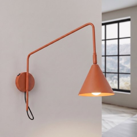 Sollux Lighting Kinkiet NOX 1 ochra czerwona z włącznikiem