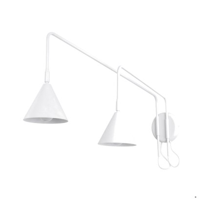 Sollux Lighting Kinkiet NOX 2 biały z włącznikiem