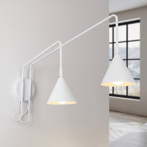 Sollux Lighting Kinkiet NOX 2 biały z włącznikiem