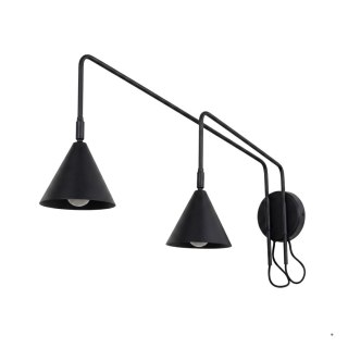 Sollux Lighting Kinkiet NOX 2 czarny z włącznikiem