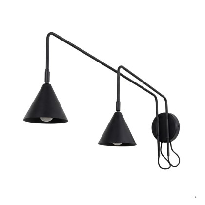 Sollux Lighting Kinkiet NOX 2 czarny z włącznikiem
