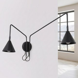 Sollux Lighting Kinkiet NOX 2 czarny z włącznikiem