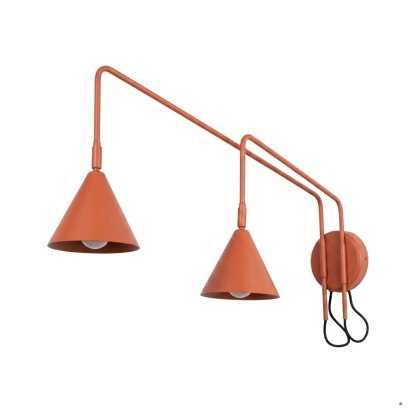 Sollux Lighting Kinkiet NOX 2 ochra czerwona z włącznikiem