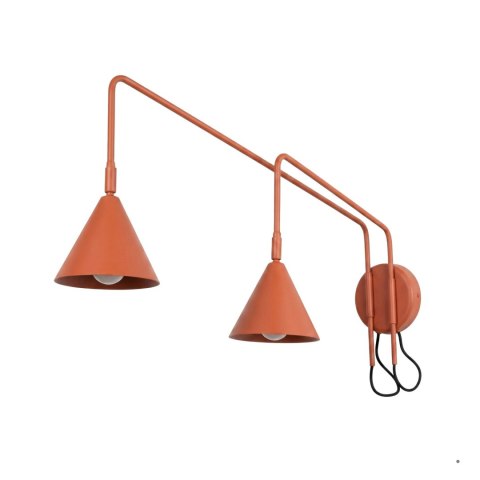 Sollux Lighting Kinkiet NOX 2 ochra czerwona z włącznikiem