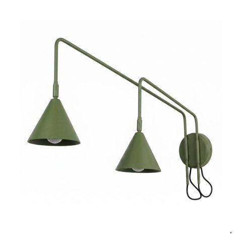 Sollux Lighting Kinkiet NOX 2 zielona oliwka z włącznikiem