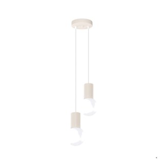 Sollux Lighting Lampa wisząca HALO 2P beżowa