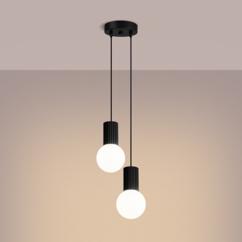 Sollux Lighting Lampa wisząca HALO 2P czarna
