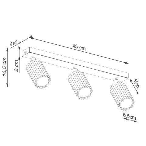 Sollux Lighting Plafon KARBON 3L różowy
