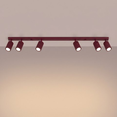 Sollux Lighting Plafon KARBON 6L burgund