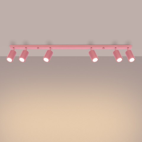 Sollux Lighting Plafon KARBON 6L różowy