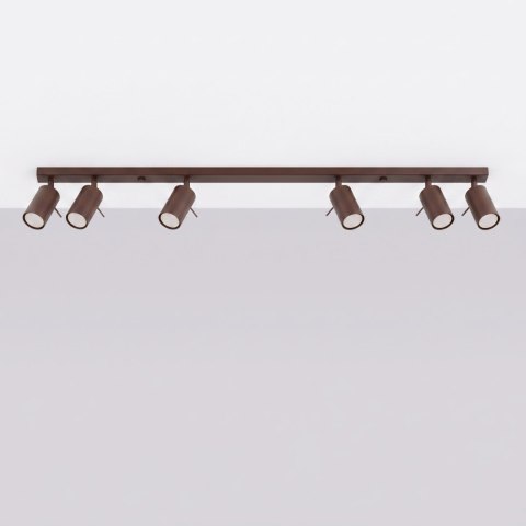 Sollux Lighting Plafon RING 6L brązowy