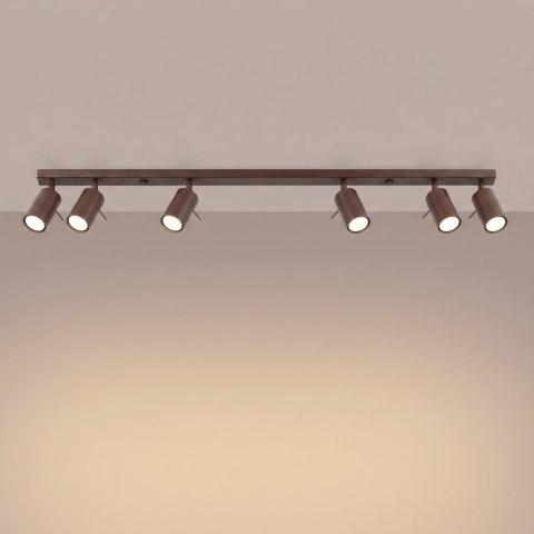 Sollux Lighting Plafon RING 6L brązowy