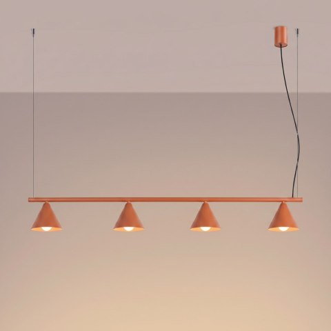 Sollux Lighting Żyrandol NOX 4L ochra czerwona