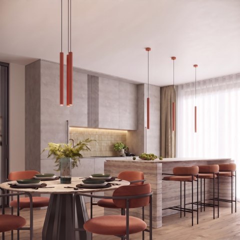 Sollux Lighting Lampa wisząca ARCHE 1 ochra czerwona