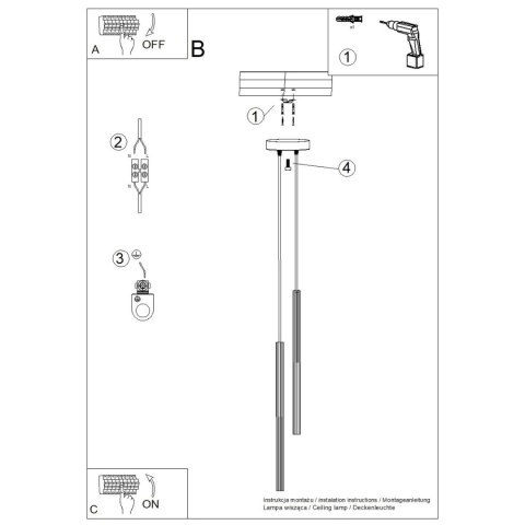 Sollux Lighting Lampa wisząca ARCHE 2P ultramaryna
