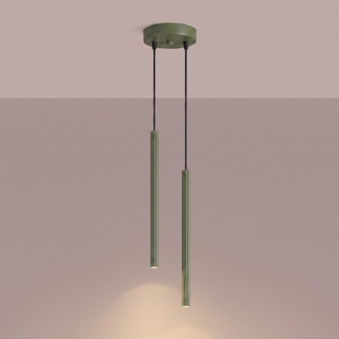 Sollux Lighting Lampa wisząca ARCHE 2P zielona oliwka