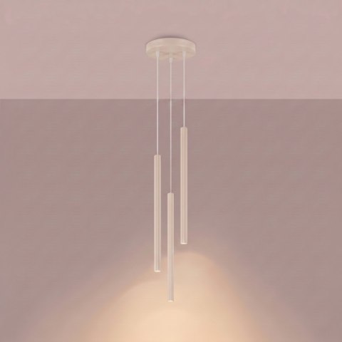 Sollux Lighting Lampa wisząca ARCHE 3P beżowa