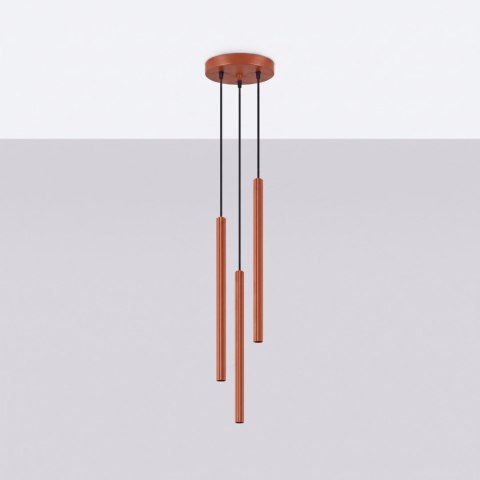 Sollux Lighting Lampa wisząca ARCHE 3P ochra czerwona