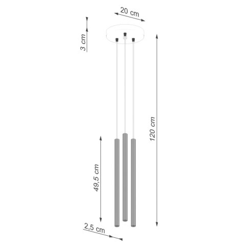 Sollux Lighting Lampa wisząca ARCHE 3P ultramaryna