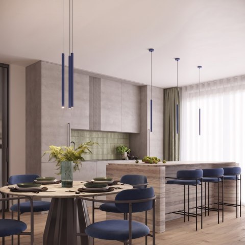 Sollux Lighting Lampa wisząca ARCHE 3P ultramaryna