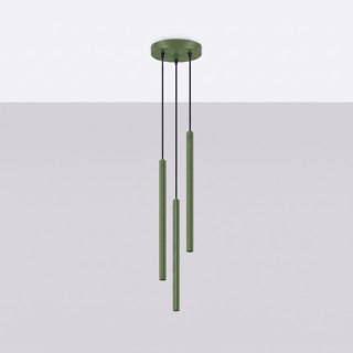 Sollux Lighting Lampa wisząca ARCHE 3P zielona oliwka