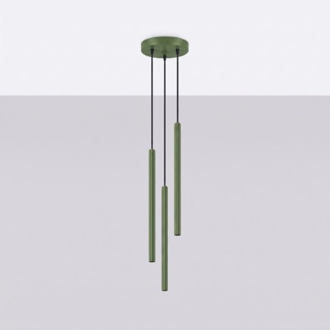 Sollux Lighting Lampa wisząca ARCHE 3P zielona oliwka