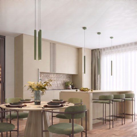 Sollux Lighting Lampa wisząca ARCHE 3P zielona oliwka