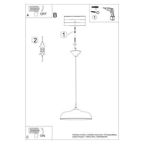 Sollux Lighting Lampa wisząca GINA burgund