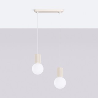 Sollux Lighting Lampa wisząca HALO 2L beżowa