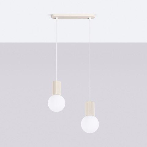 Sollux Lighting Lampa wisząca HALO 2L beżowa