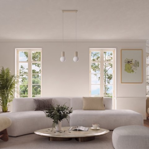 Sollux Lighting Lampa wisząca HALO 2L beżowa